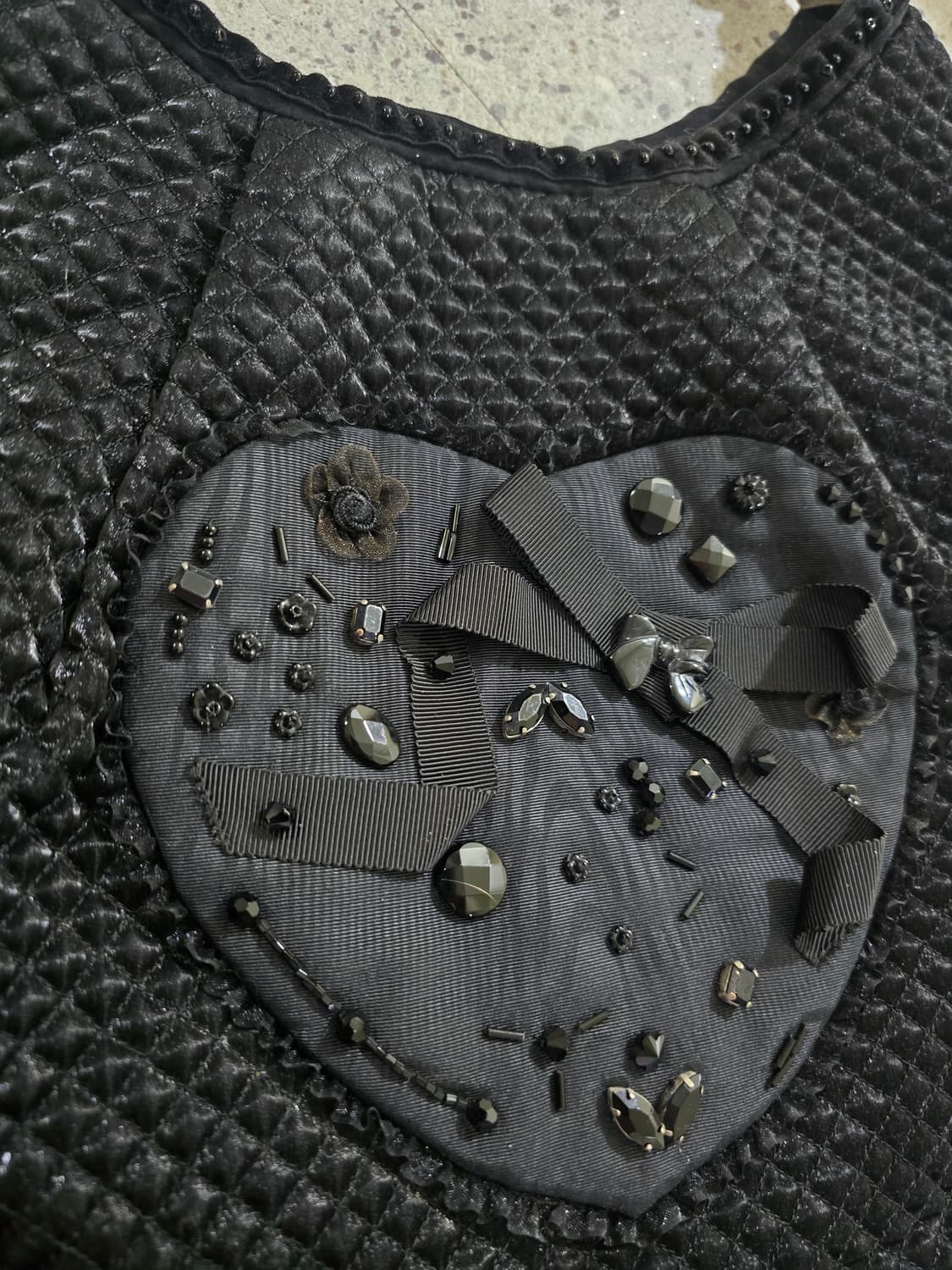 gothic Y2K 블랙 하트 장식 숄더백 상품이미지2