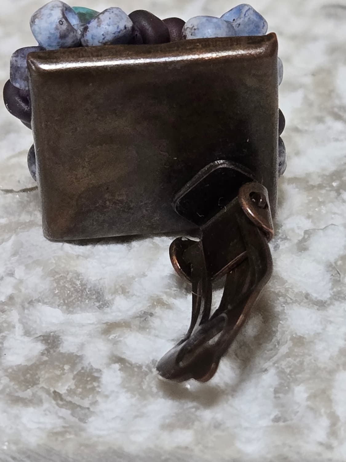 빈티지 터키석 컬러 비즈 클립형 이어링 핸드메이드 감성 상품이미지4