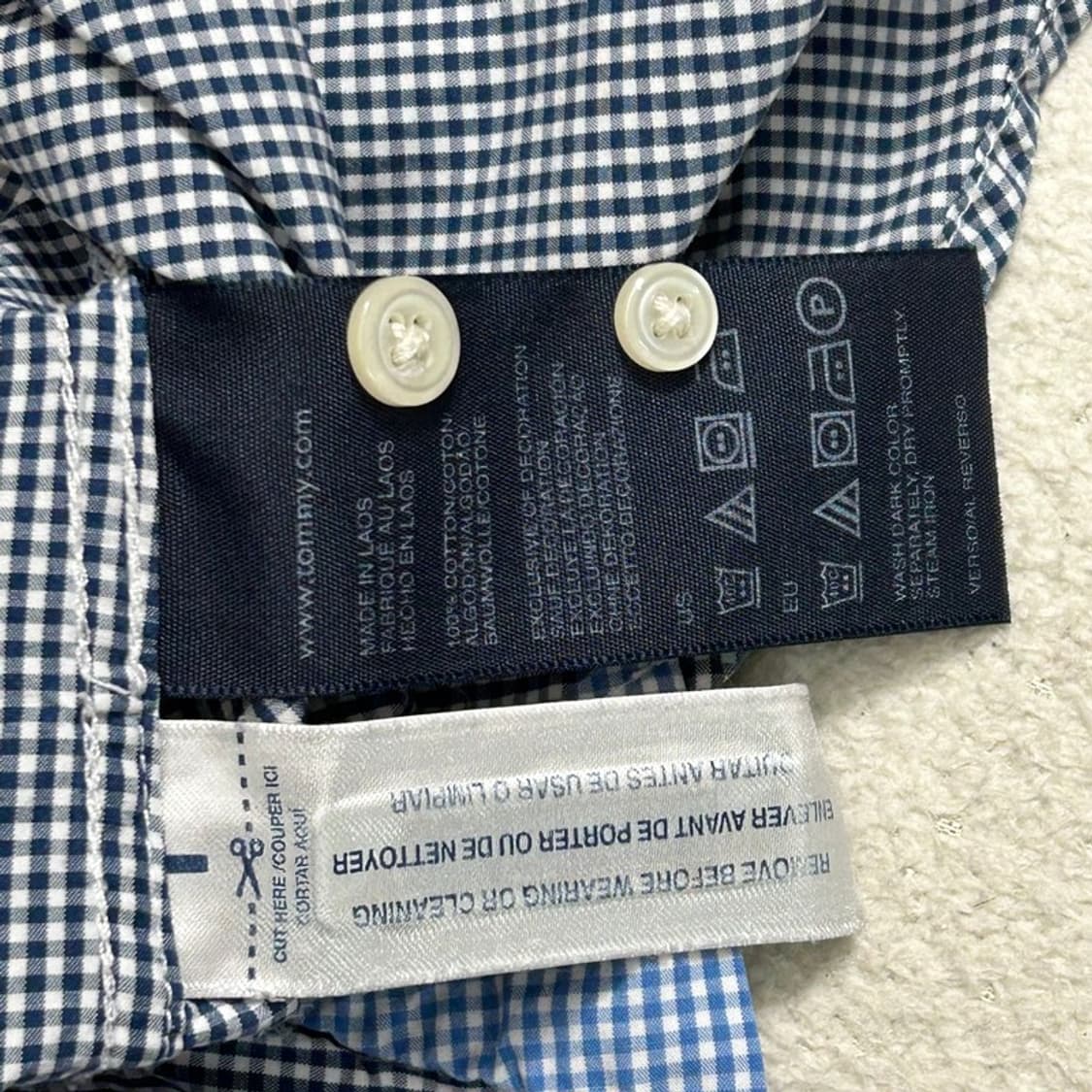 타미힐피거 커스텀핏 깅엄 체크 긴팔 셔츠 S 상품이미지7