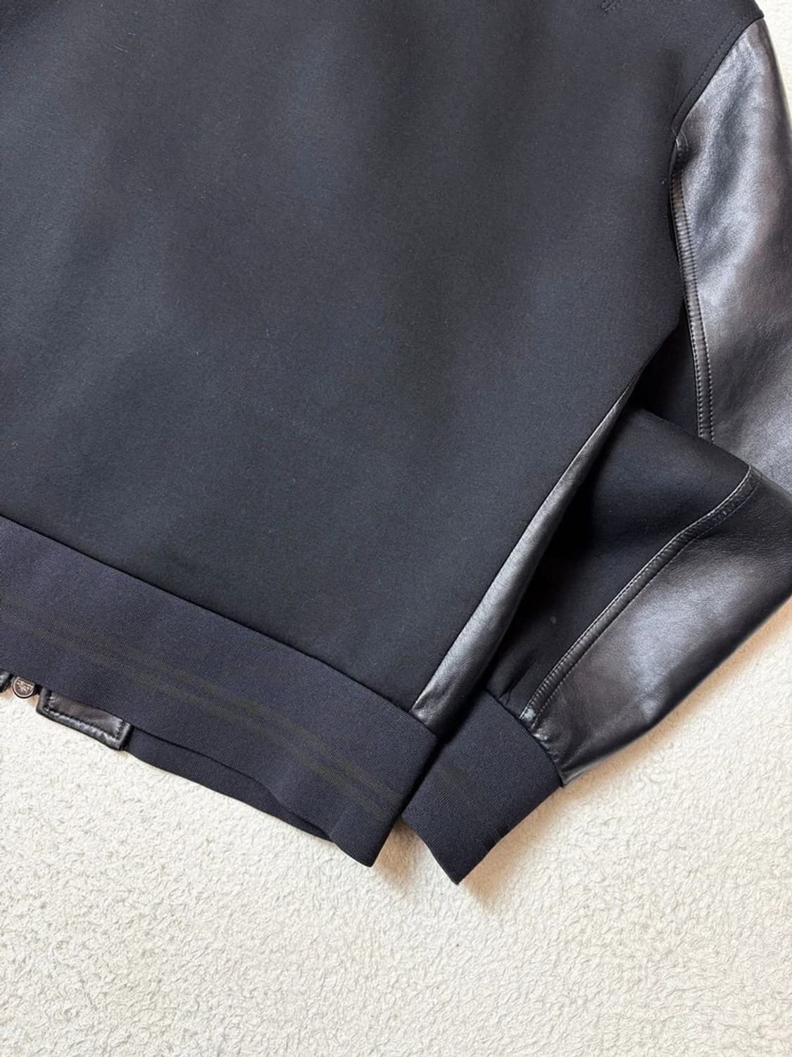 닐바렛 17ss 양가죽 x 네오프렌 바시티 가죽 자켓 PN6591 상품이미지7