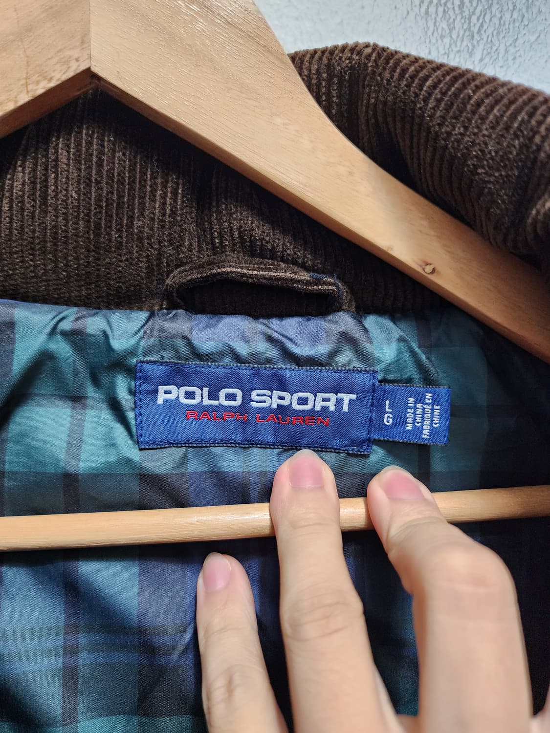 폴로스포츠 코듀로이 브라운 패딩 자켓 상품이미지5