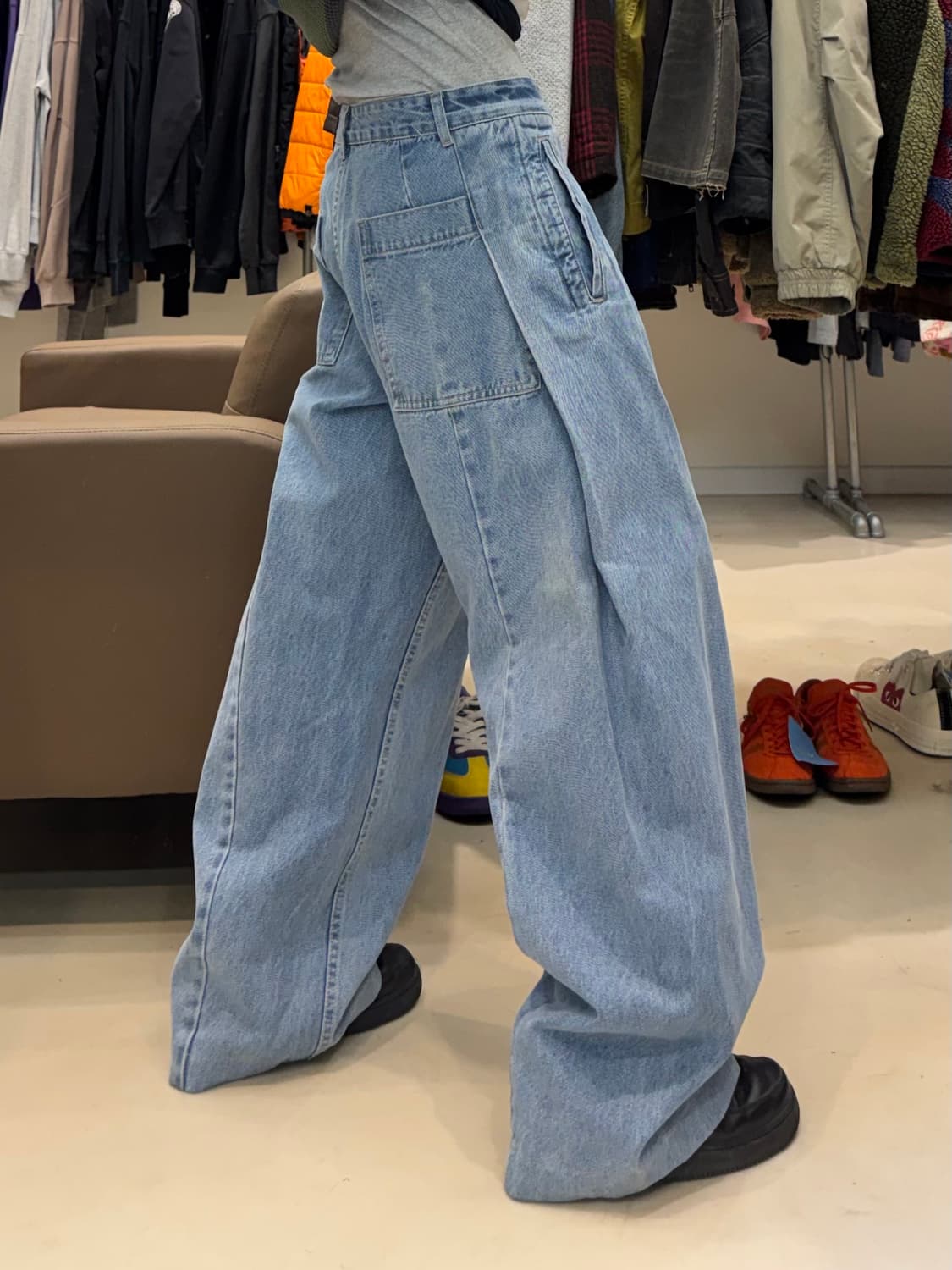 24ss 솔리드옴므 벌룬 데님팬츠 상품이미지4