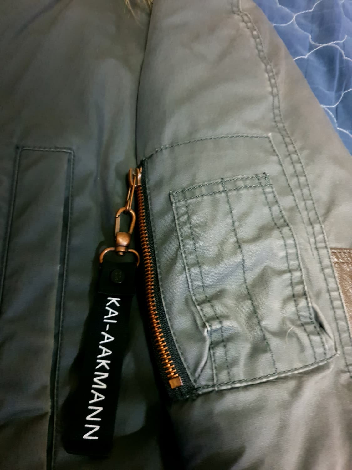 카이아크만 미공군 N3B 안감모피 엘보 양가죽 야상 파카 딥그레이 (M) 상품이미지2