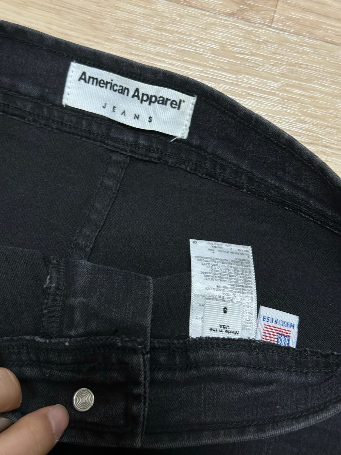 아메리칸어패럴 AA 숏팬츠 흑청 S 상품이미지2