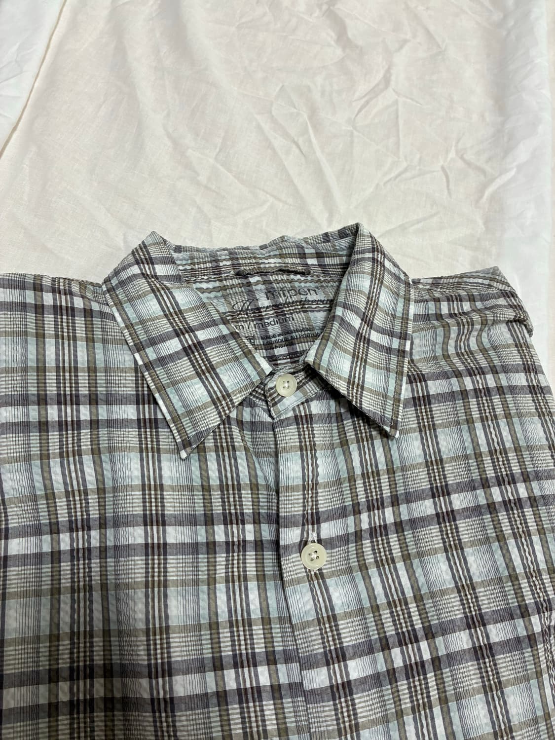 엠에프펜 EXACT SHIRT (TAUPE MINT CHECK) 상품이미지5