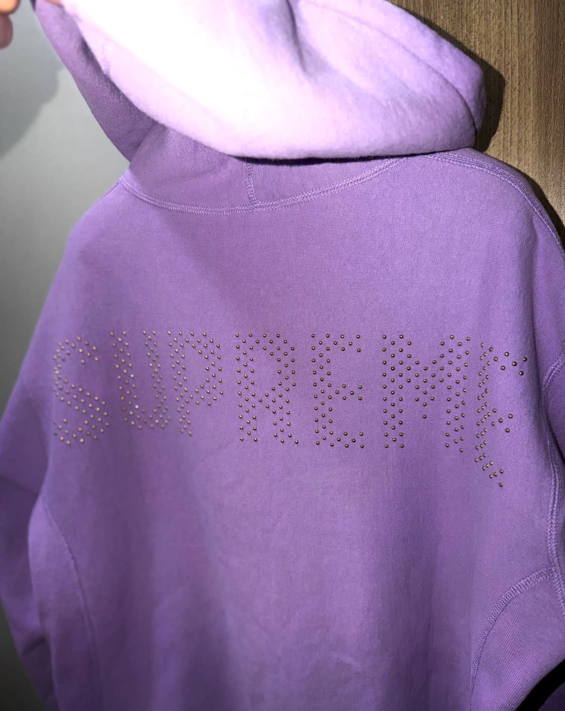 슈프림 [정품] 스터드 (시세 52만) 후드티 로고 퍼플 L(105 상품이미지2