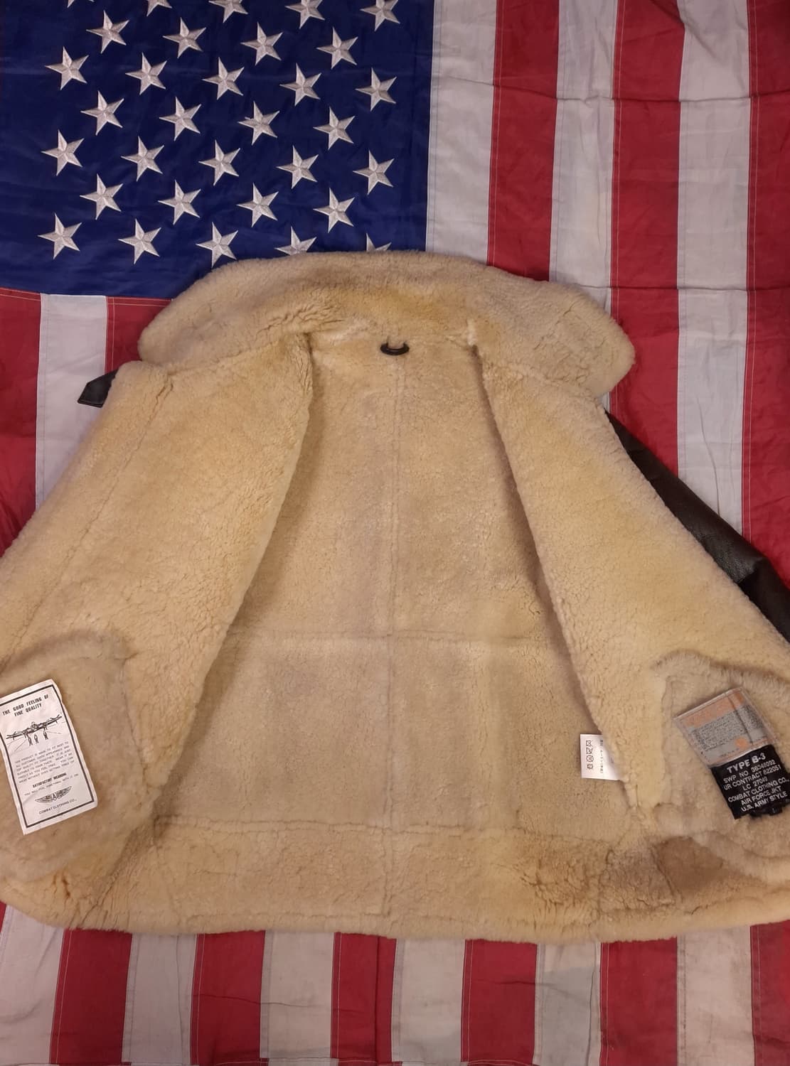 90's 일본판 미공군 B-3 TYPE 리얼레더 항공 폭격기 무스탕 상품이미지9