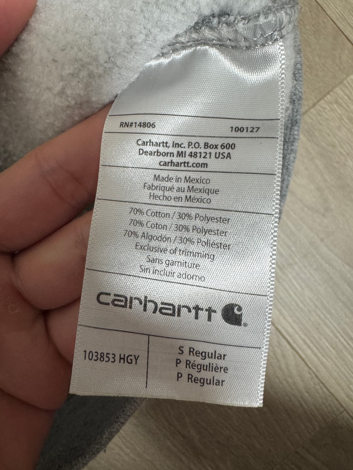 [S]칼하트 맨투맨 그레이 상품이미지4