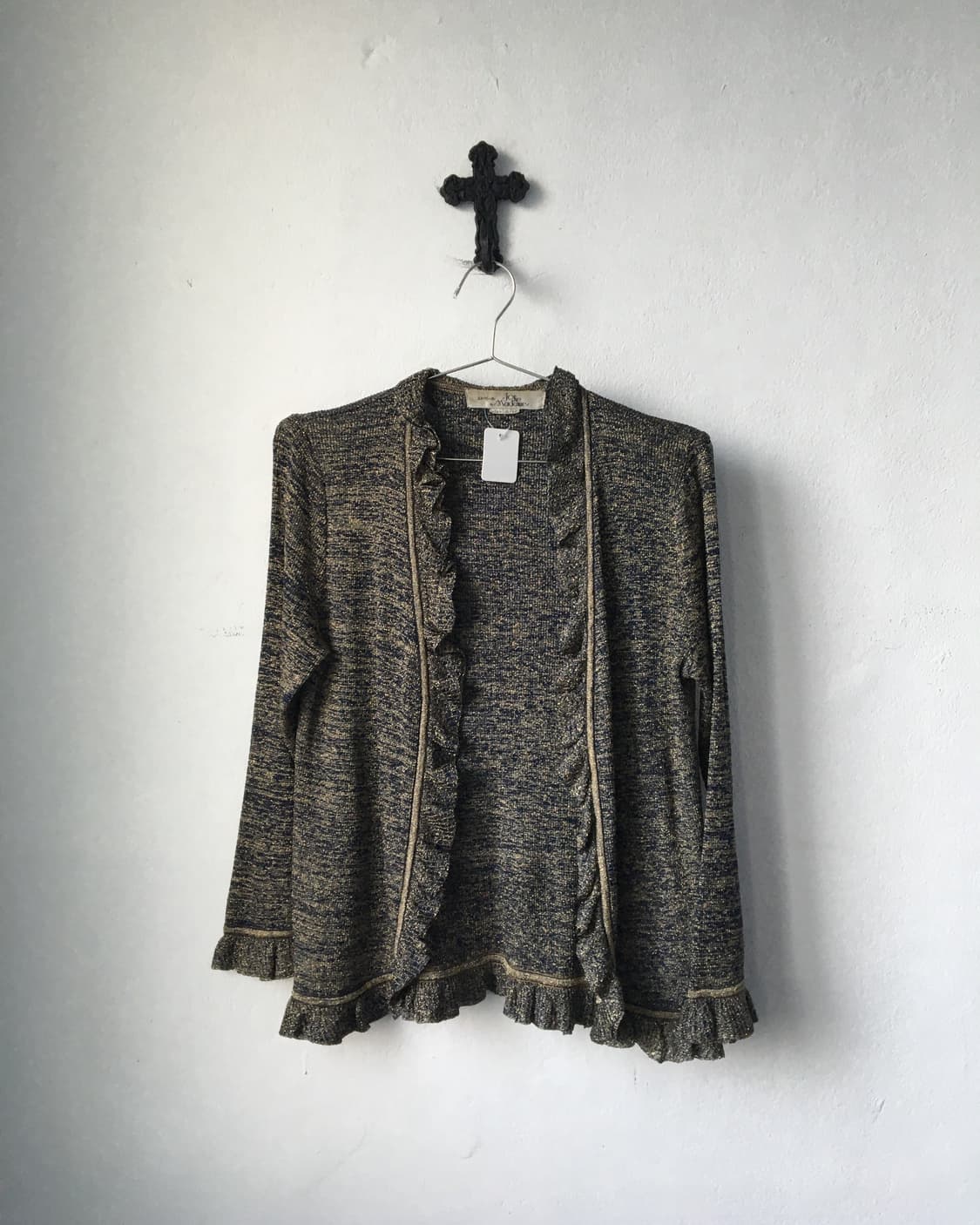 Glitter frill open knit cardigan 상품이미지2