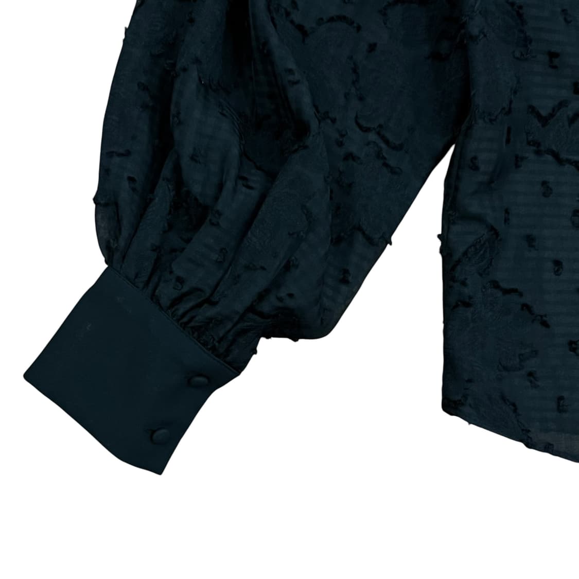 Big Shirring Black Lace Blouse 상품이미지6