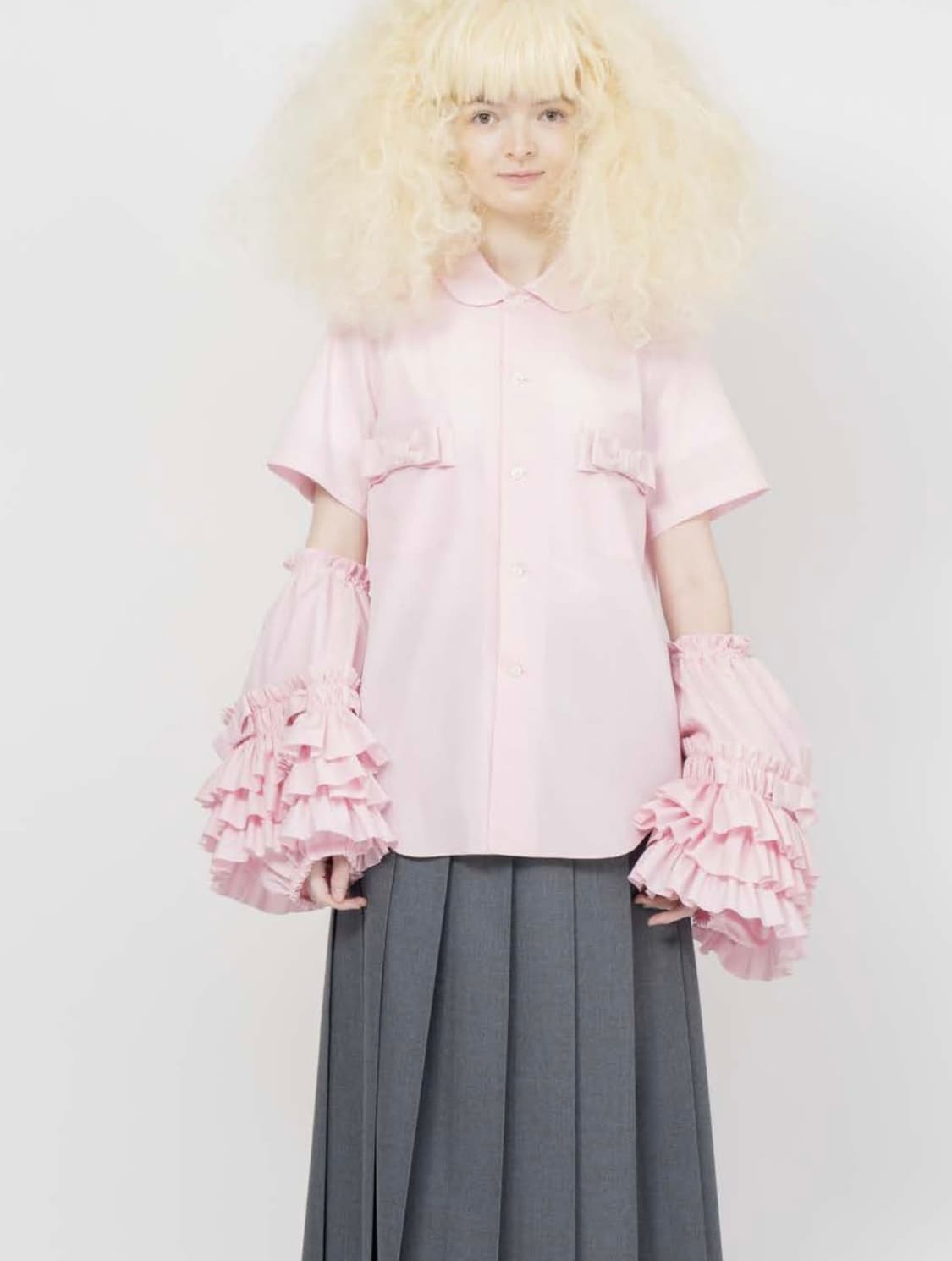 25ss commedesgrcons girls 핑크 리본 셔츠 L 상품이미지1