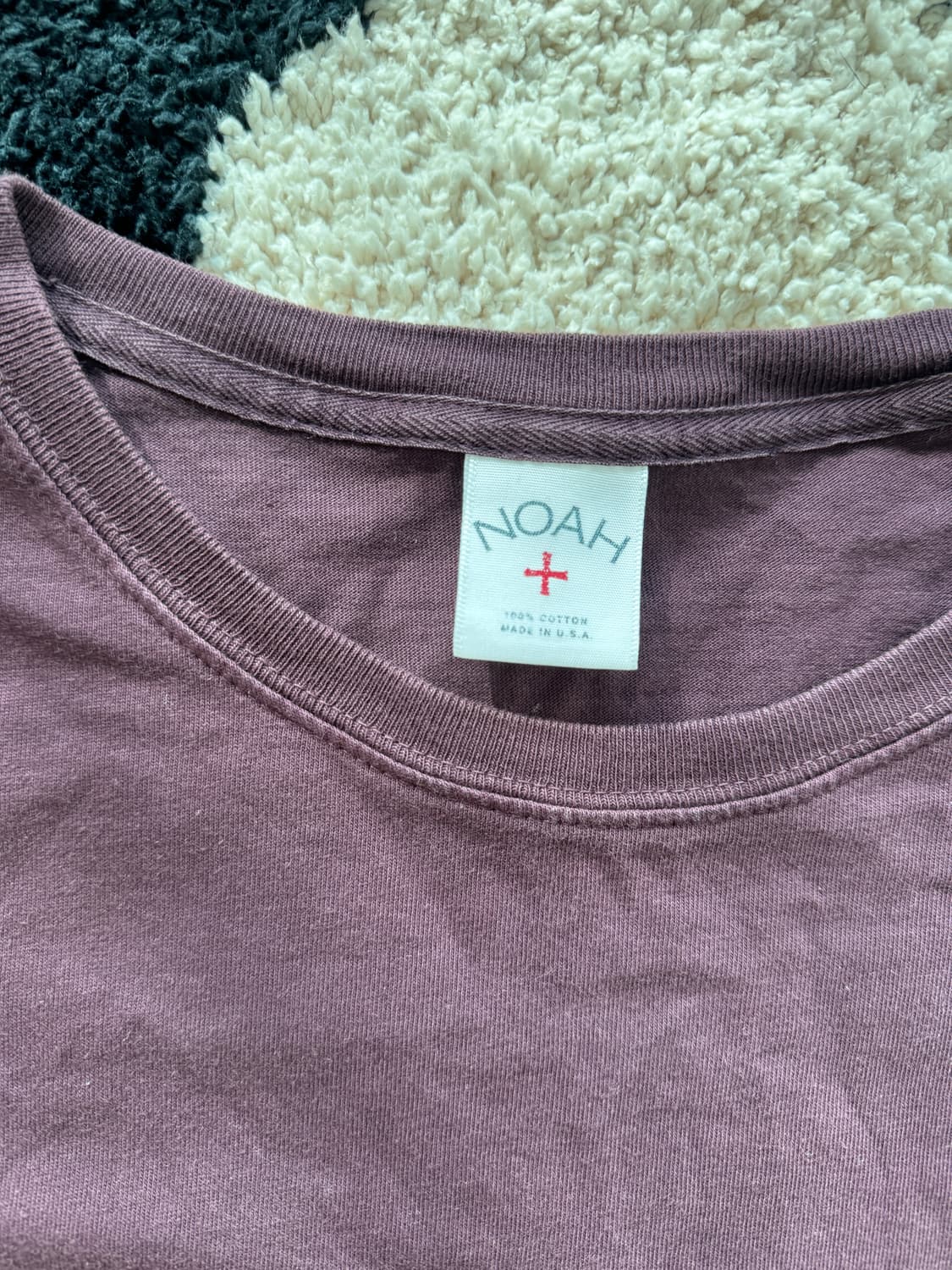 노아 롱 슬리브 코어 로고 포켓티 버건디 L 상품이미지2