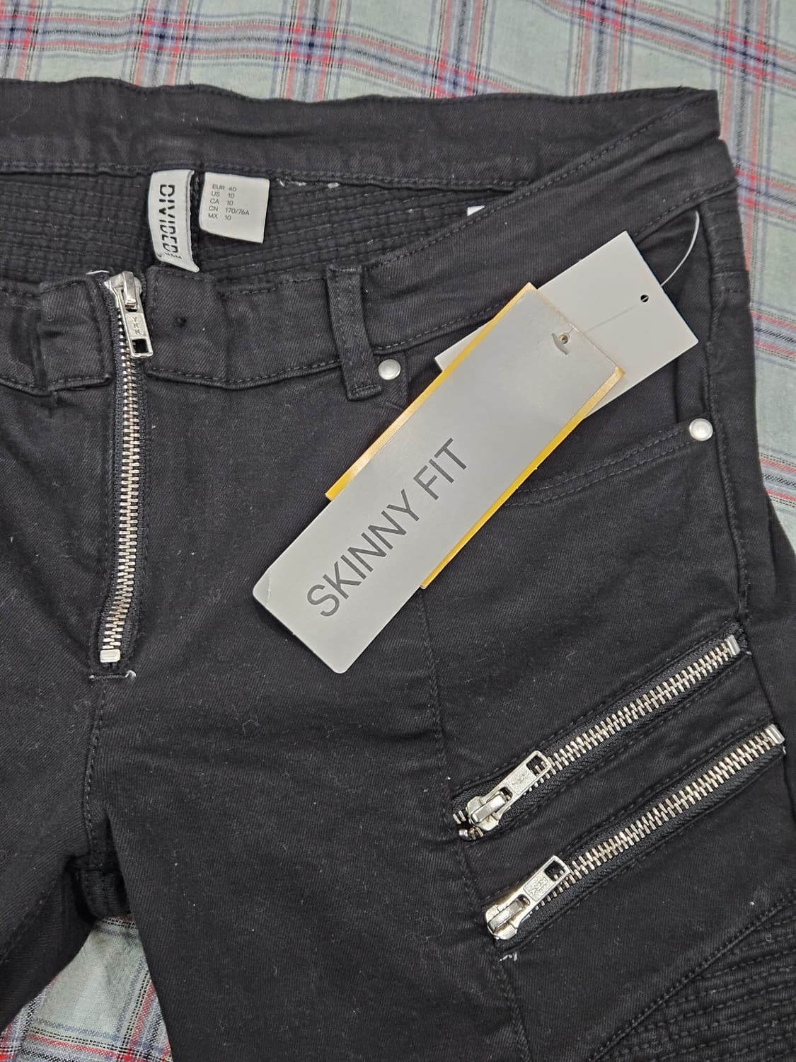 H&M 블랙 바이커 스키니진 상품이미지5