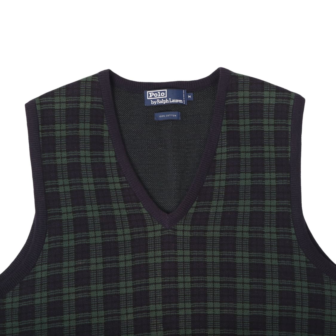 90s 폴로 랄프로렌 그린 타탄체크 니트 베스트 상품이미지2