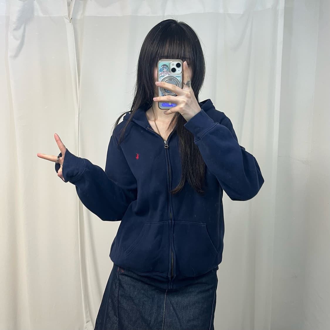 Polo Ralph Lauren navy zip-up hoodie 상품이미지2