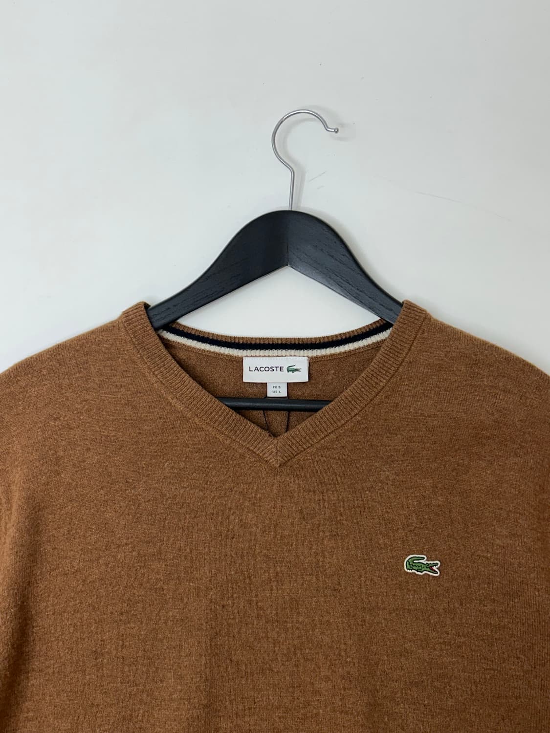 Lacoste 라코스테 브라운 V넥 울 니트 상품이미지3