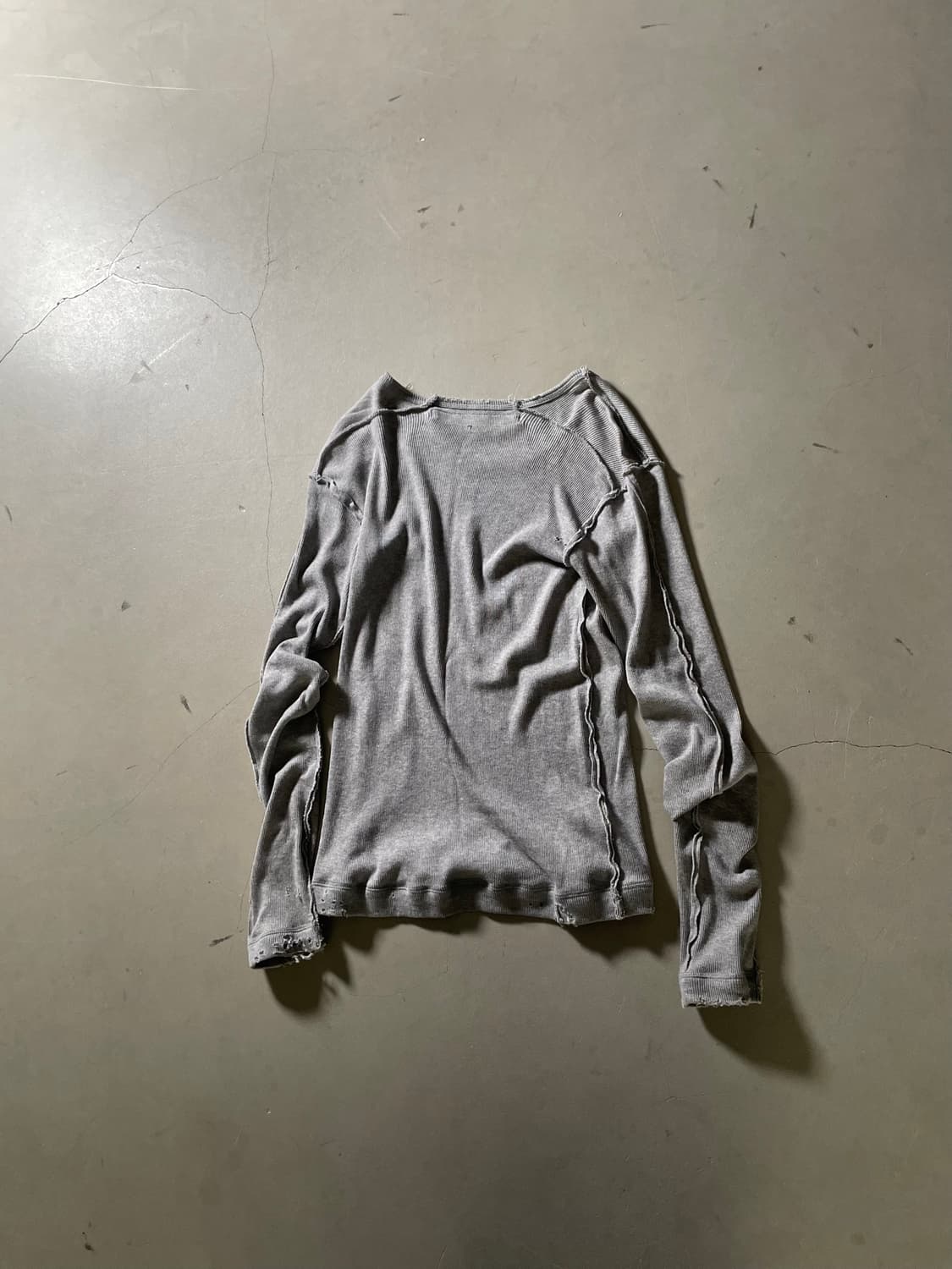 halb Distressed Rib Long Sleeve T-Shirt 상품이미지4