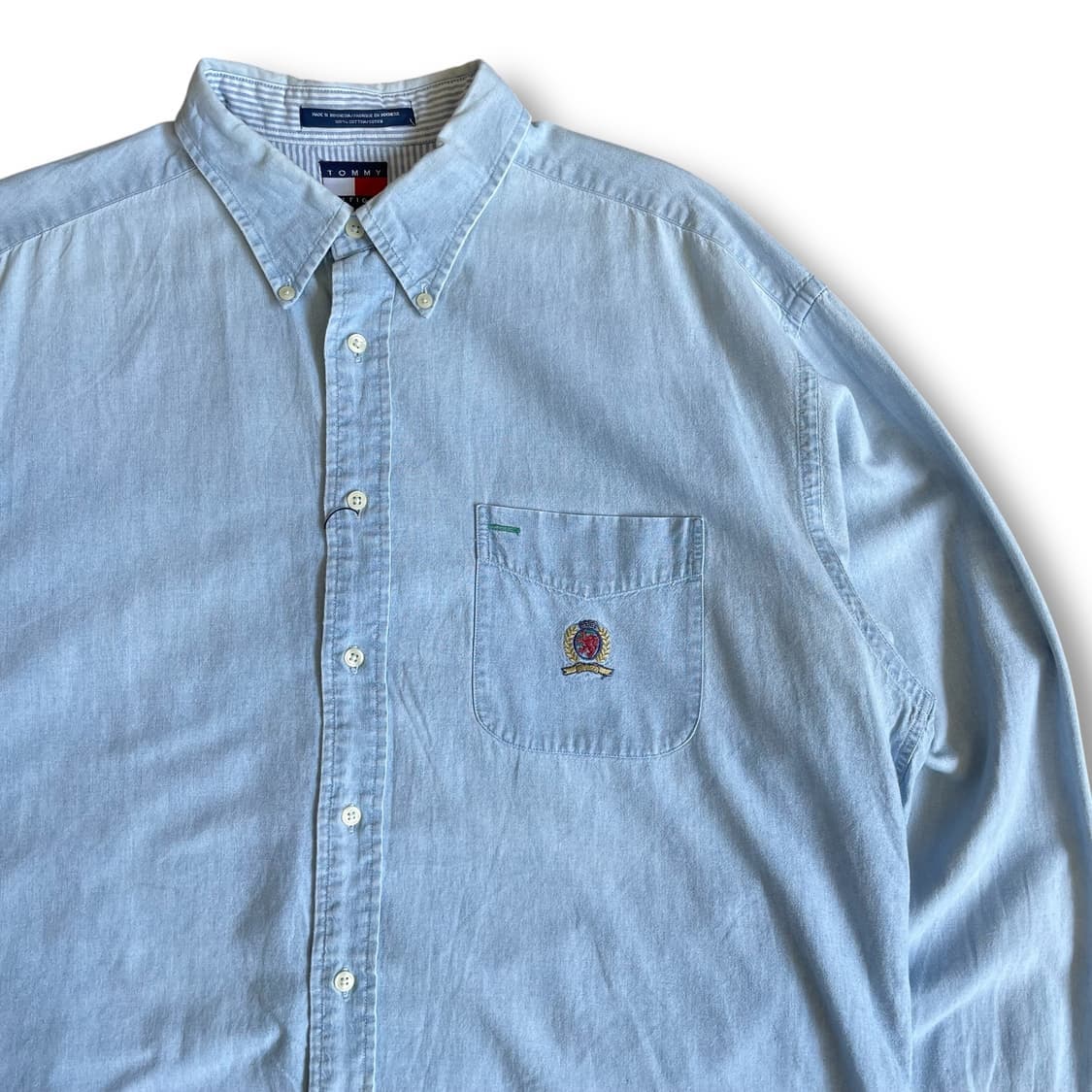 타미힐피거 원포켓 연청 데님 셔츠 XL 상품이미지3