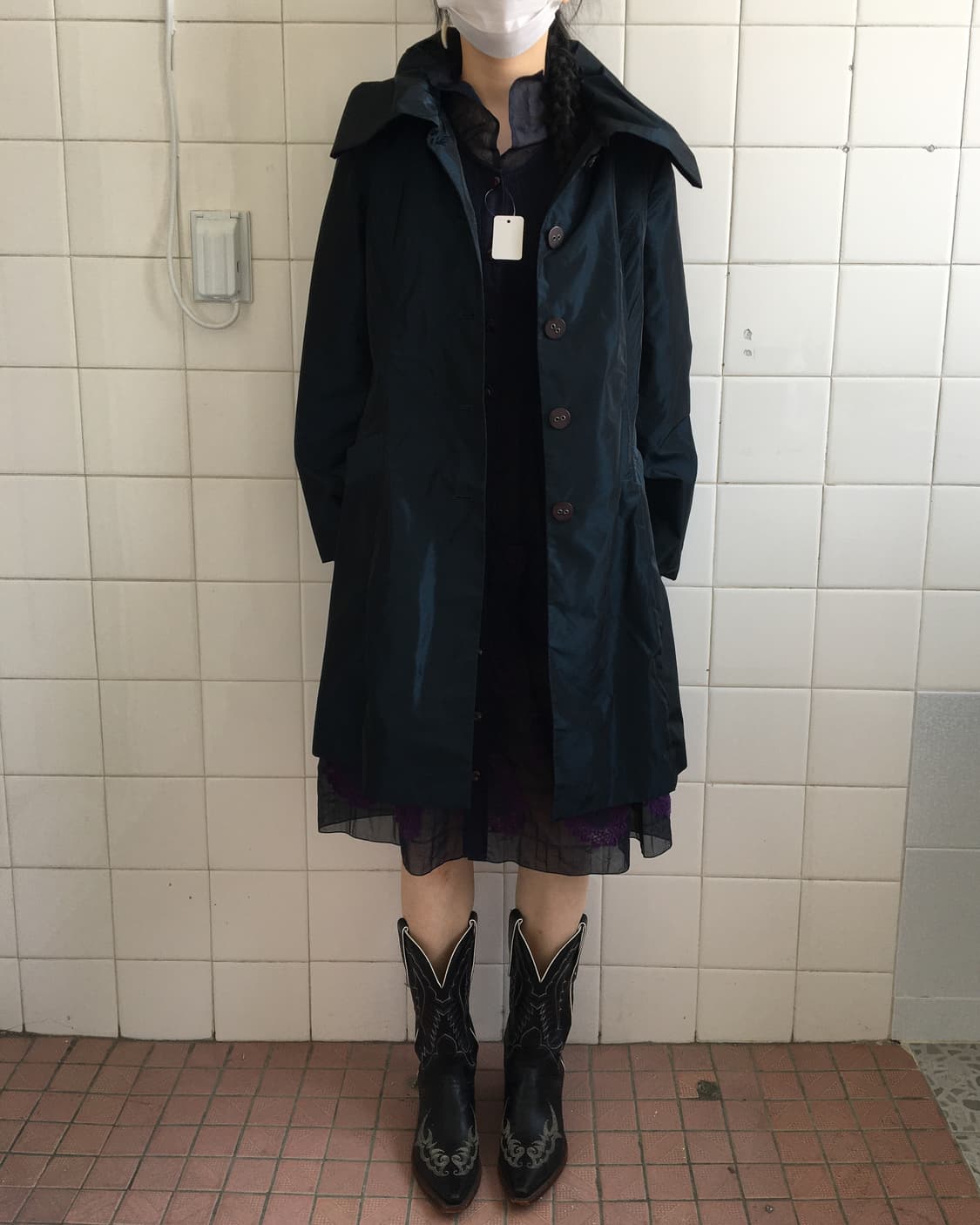 thick neck line point tied glossy jacket 상품이미지7