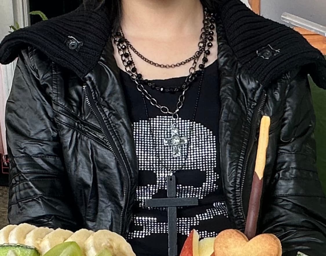 펑크 해골 스터드 큐빅 티셔츠 상품이미지1