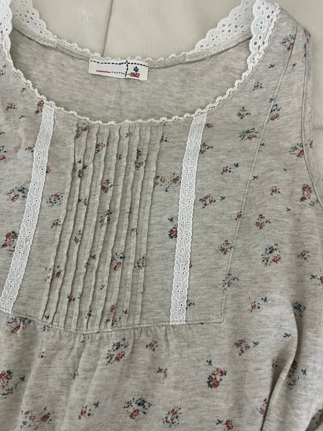 빈티지 SM2 사만사모스 잔꽃 레이스 민소매 티셔츠 나시 모리걸 상품이미지2