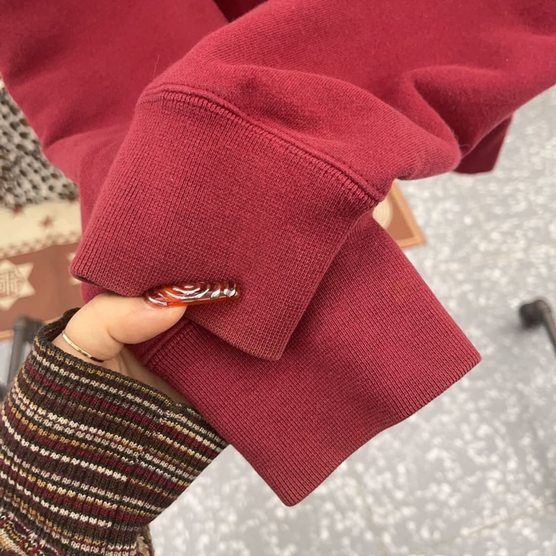 나이키 올드스쿨 레트로 버건디 와인 후드집업 L C09449 상품이미지7