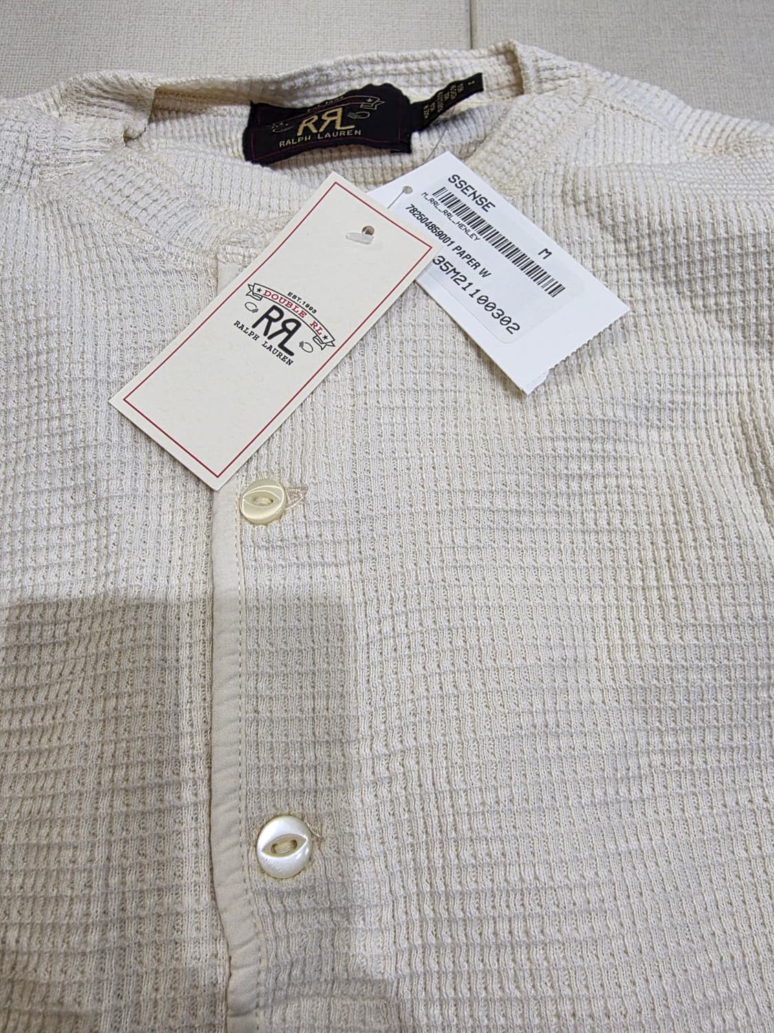 RRL 랄프로렌 와플 헨리넥 셔츠 M 새상품 상품이미지4