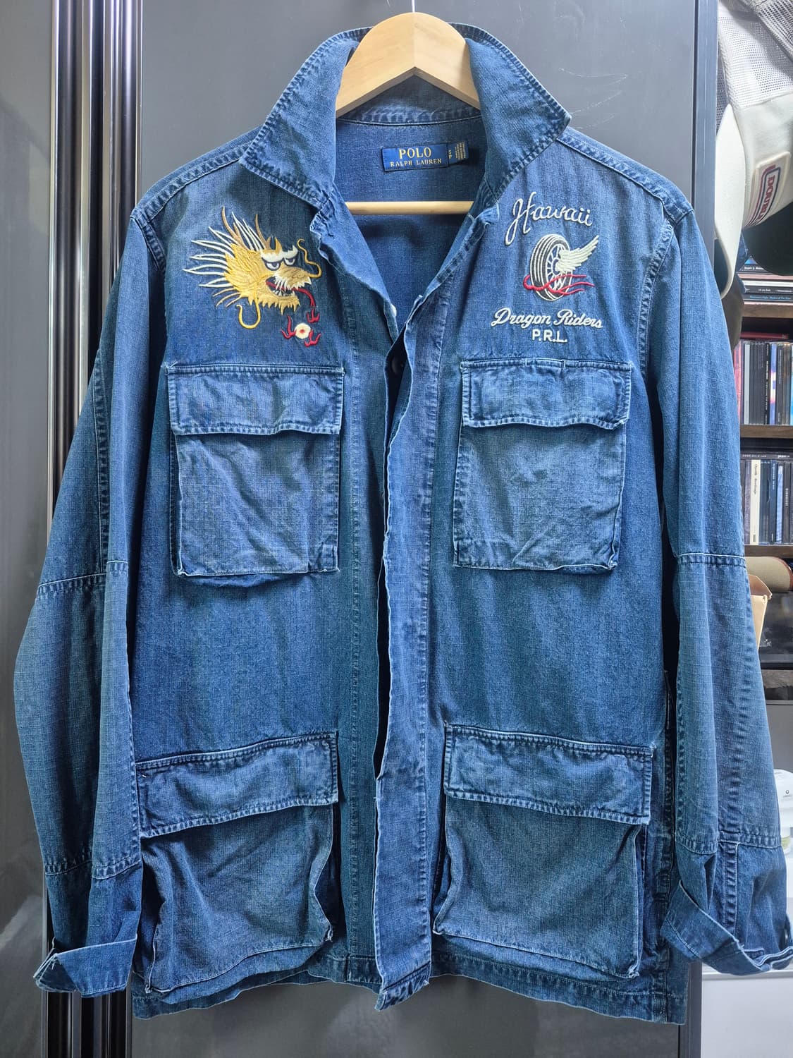 폴로 랄프로렌 수베니어 인디고 모터사이클 셔츠 자켓 S 상품이미지1