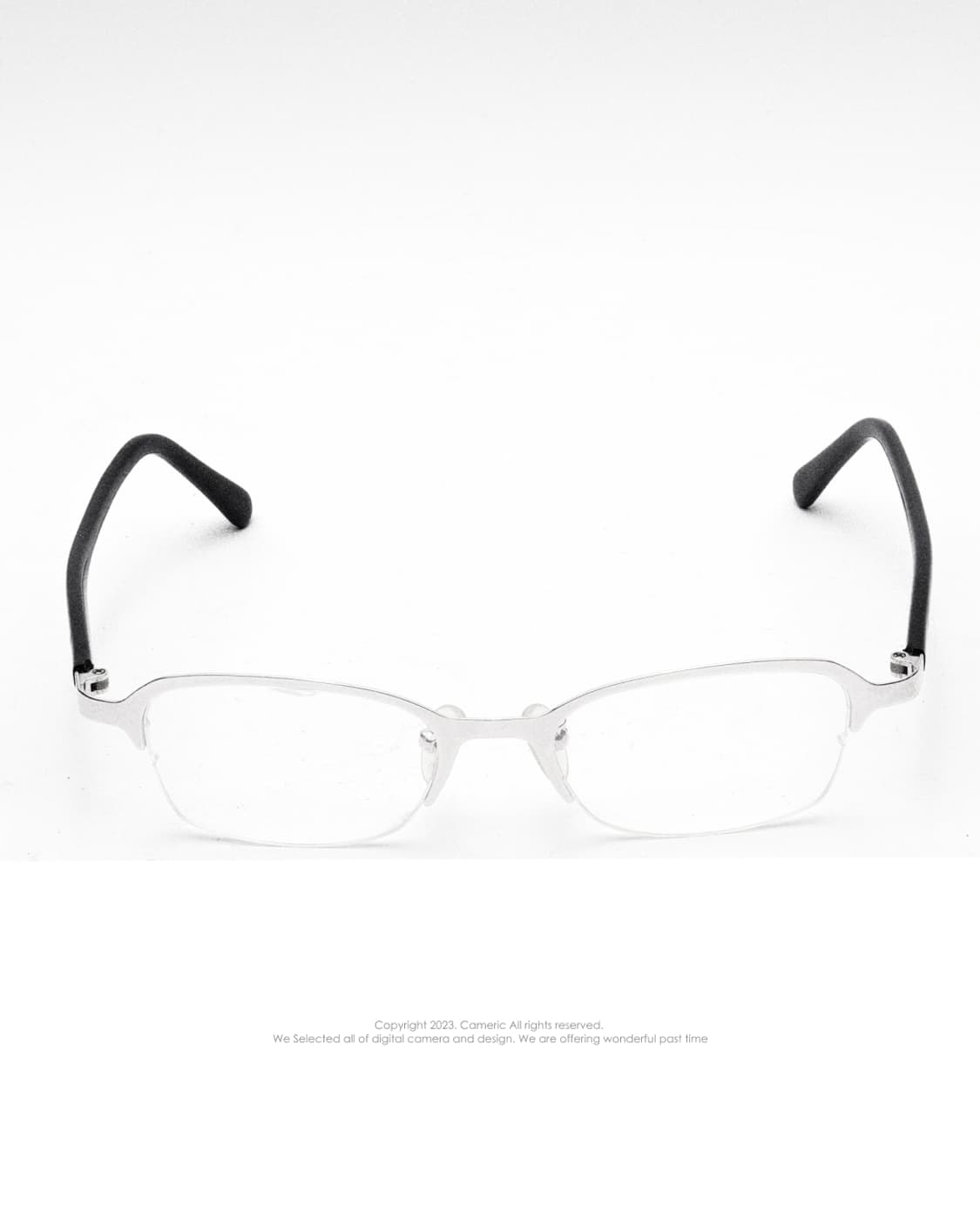 (made in japan)Havis👓 긱시크 실버 반무테 빈티지 안경 상품이미지3