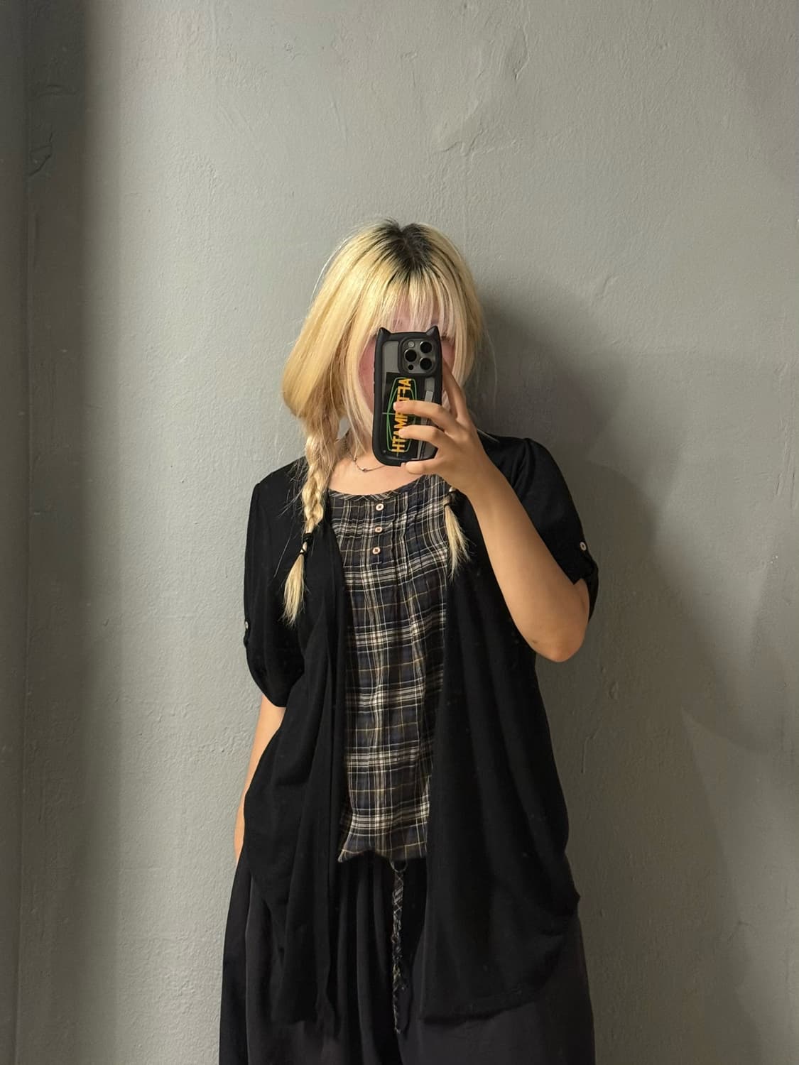 check pattern layered detail top  상품이미지1