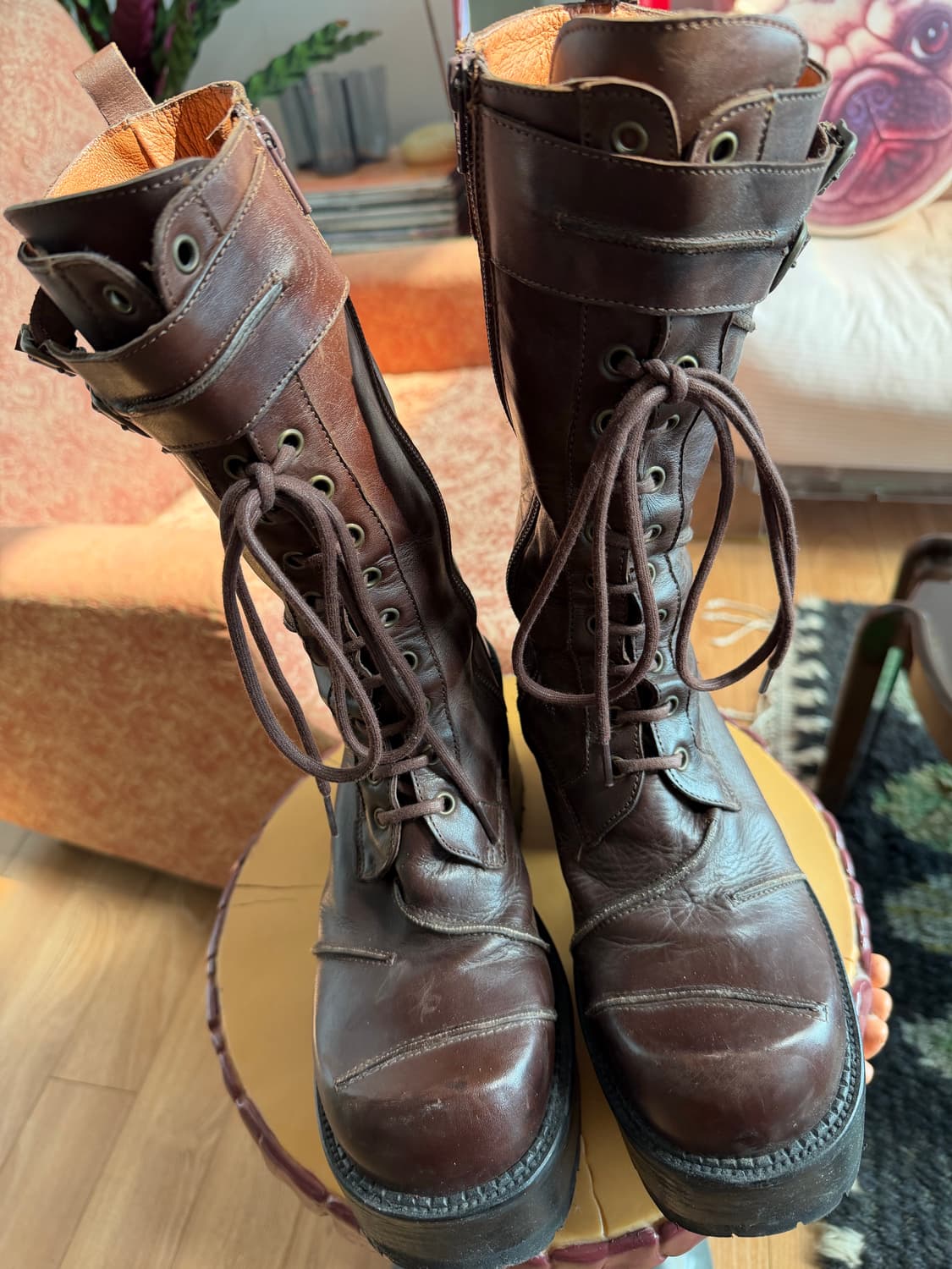 Y2k 통굽 부츠 (스페인 제품, 리얼 레더) 상품이미지3