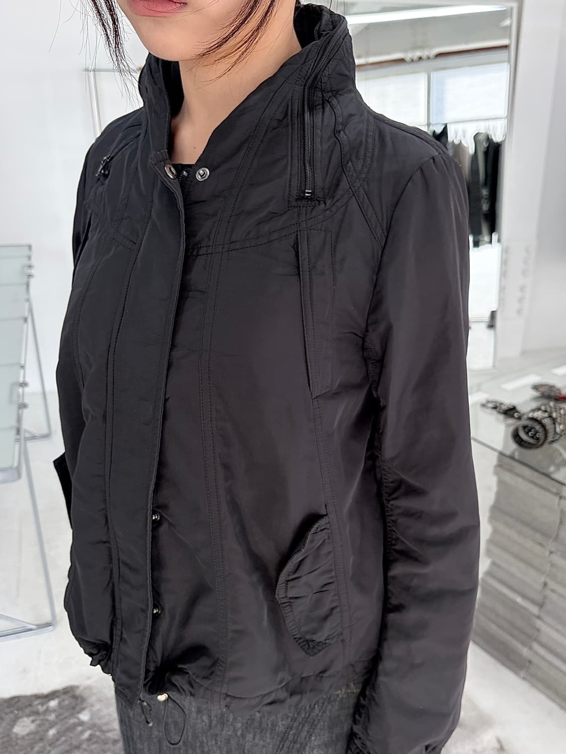 japan vintage 지퍼 절개 후디 봄버 자켓 상품이미지1