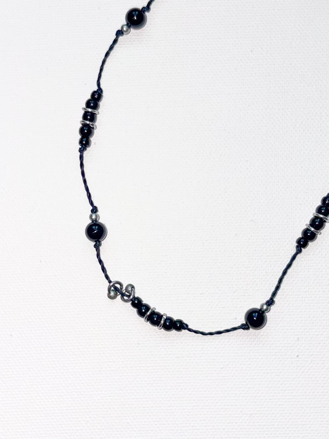 Onix black beads necklace 오닉스 블랙 비즈 목걸이 상품이미지3
