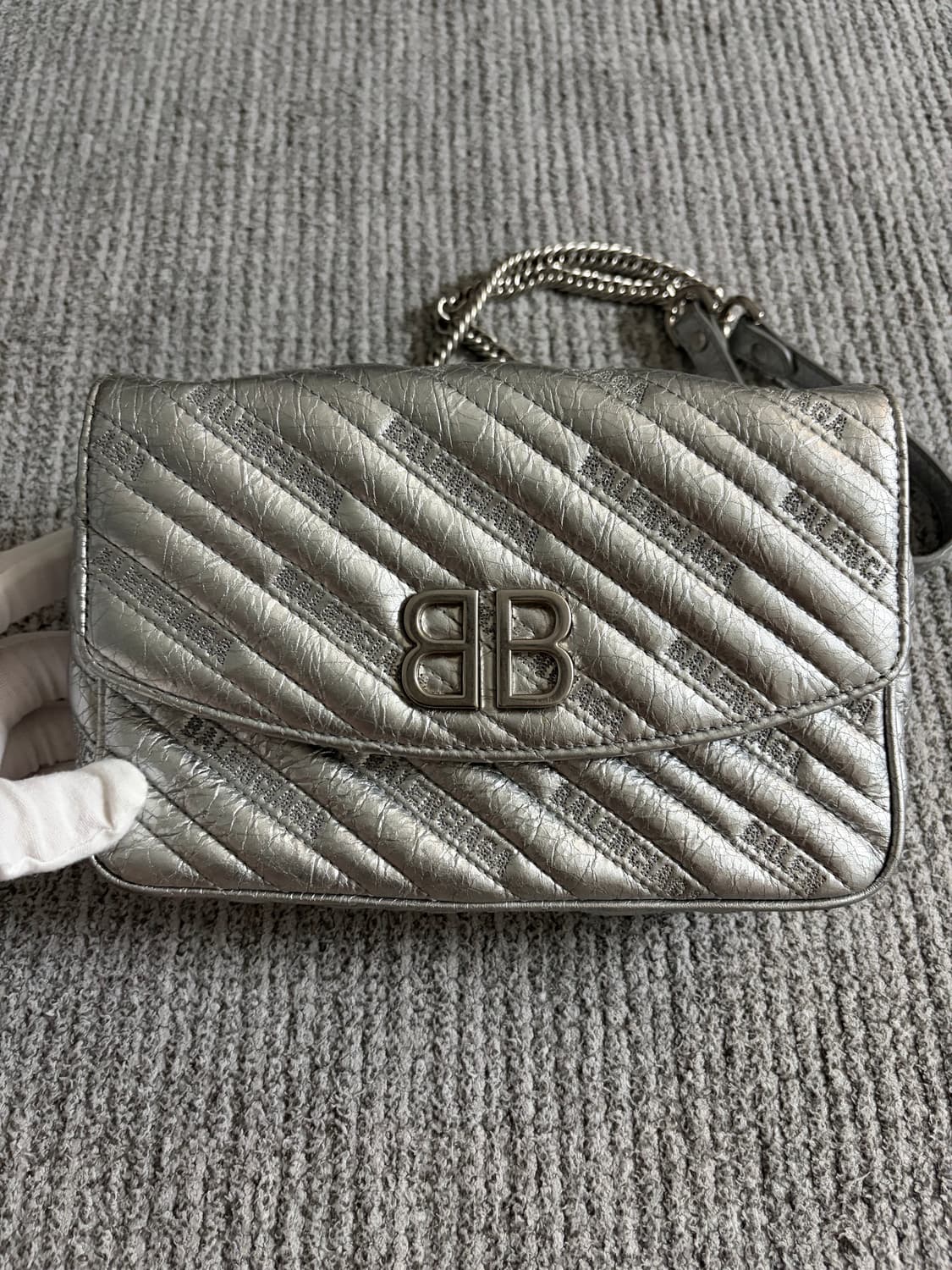 발렌시아가 BB 실버 체인 숄더백 상품이미지2