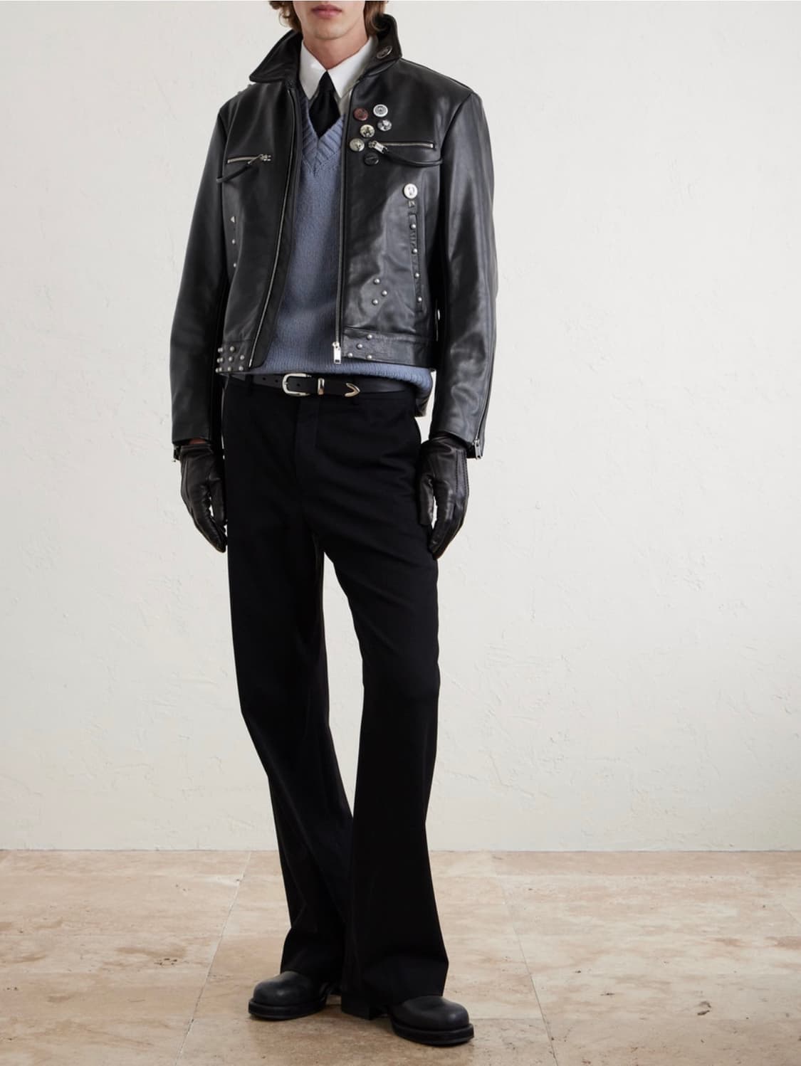 Studded leather jacket 상품이미지1