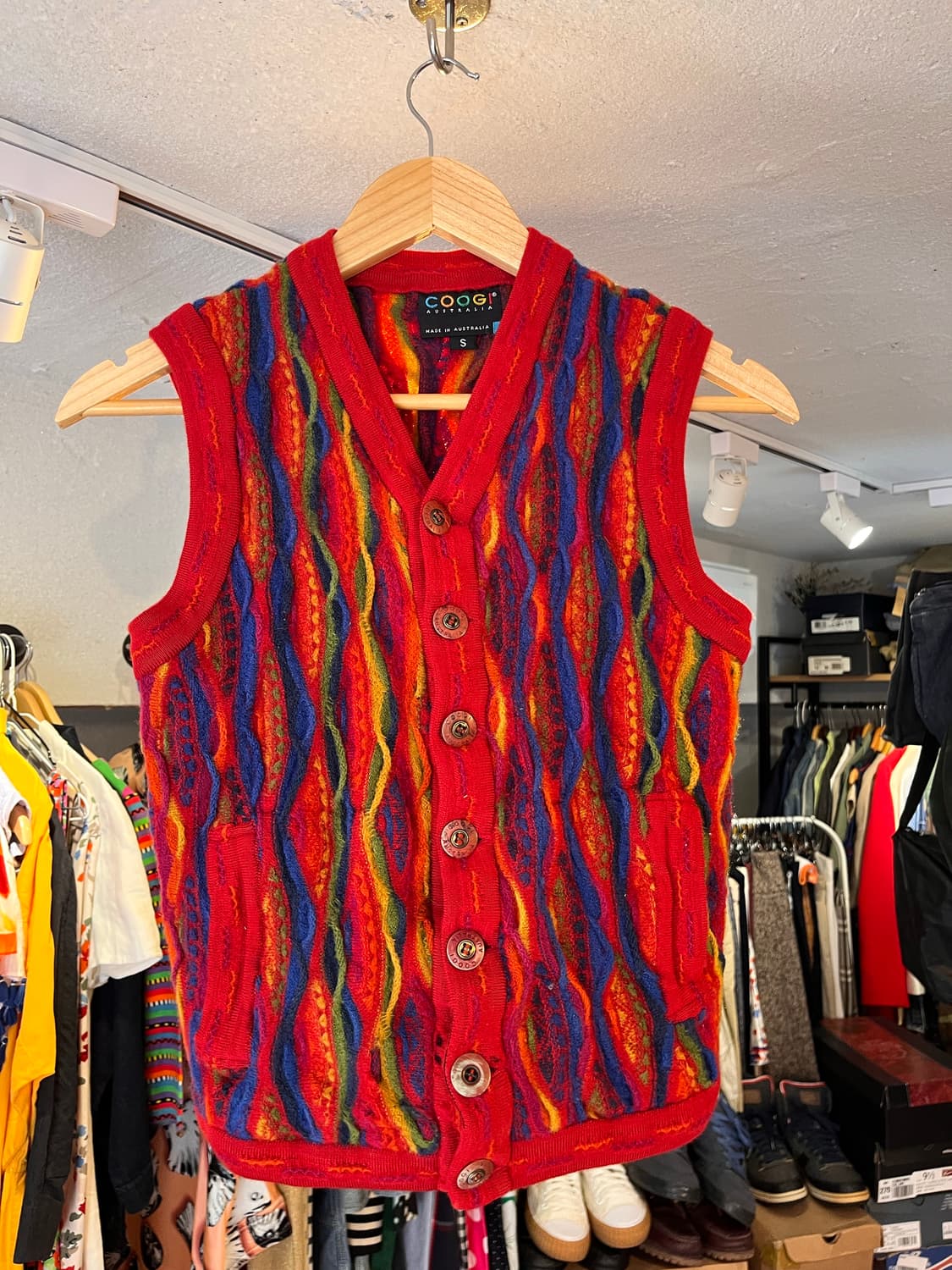 쿠기 오스트레일리아 멀티 컬러 니트 베스트 상품이미지2