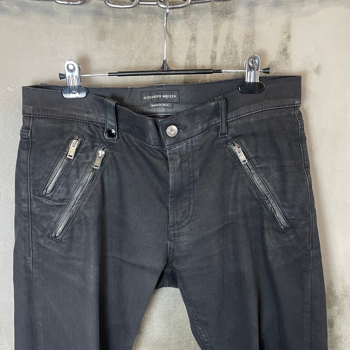 16aw 알렉산더 맥퀸 레더패치 라이더 데님 상품이미지3