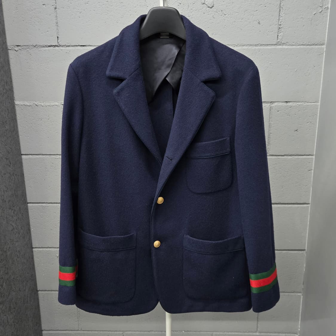 구찌 금장 삼선 스트라이프 울 블레이저 자켓 46 상품이미지2