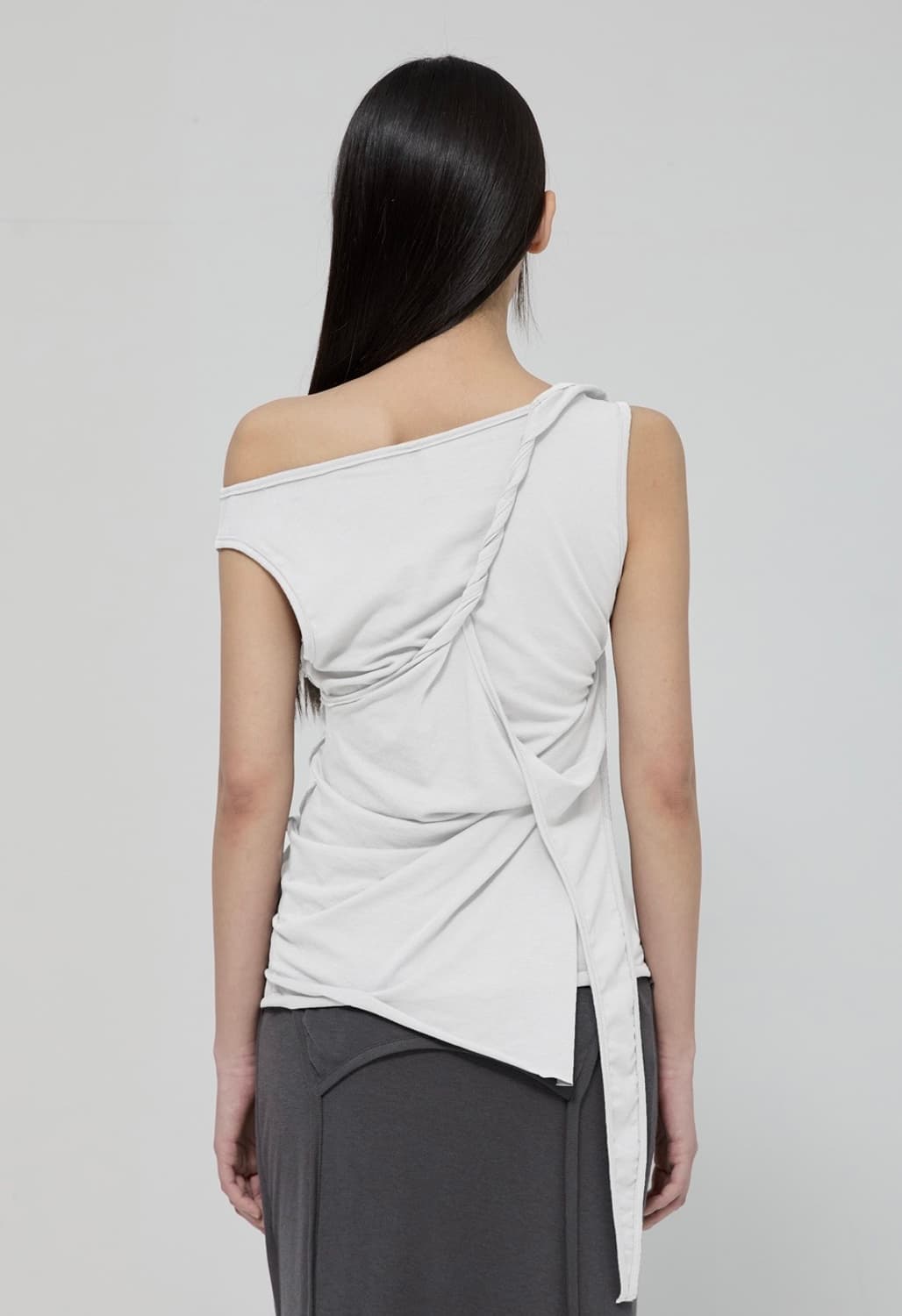 flareup 플레어업 3-레이어드 브레이드 슬리브리스 (화이트) 상품이미지3