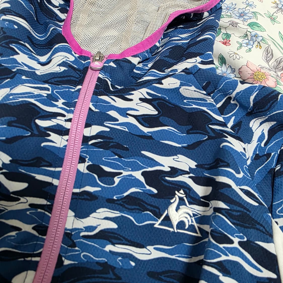 르꼬끄 스포츠 일본판 빈티지) 블루 카모 y2k 10s 바람막이 후드집업 상품이미지3