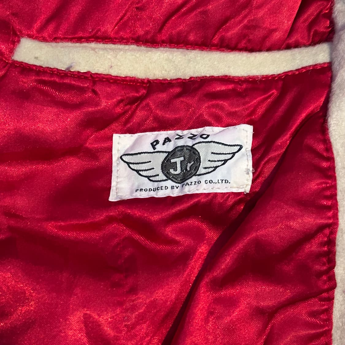 80s PAZZO 일본빈티지 가죽 자수 올드스쿨 바시티 스타디움 자켓 L 상품이미지8