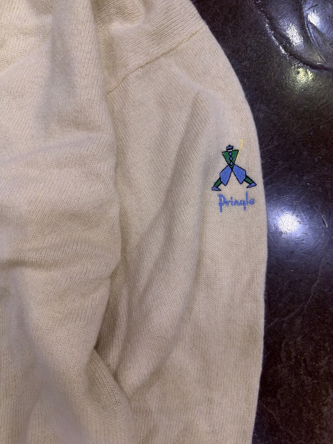 프링글 스포츠 80's 램스울 V넥 골프 니트 크림 XL 상품이미지5