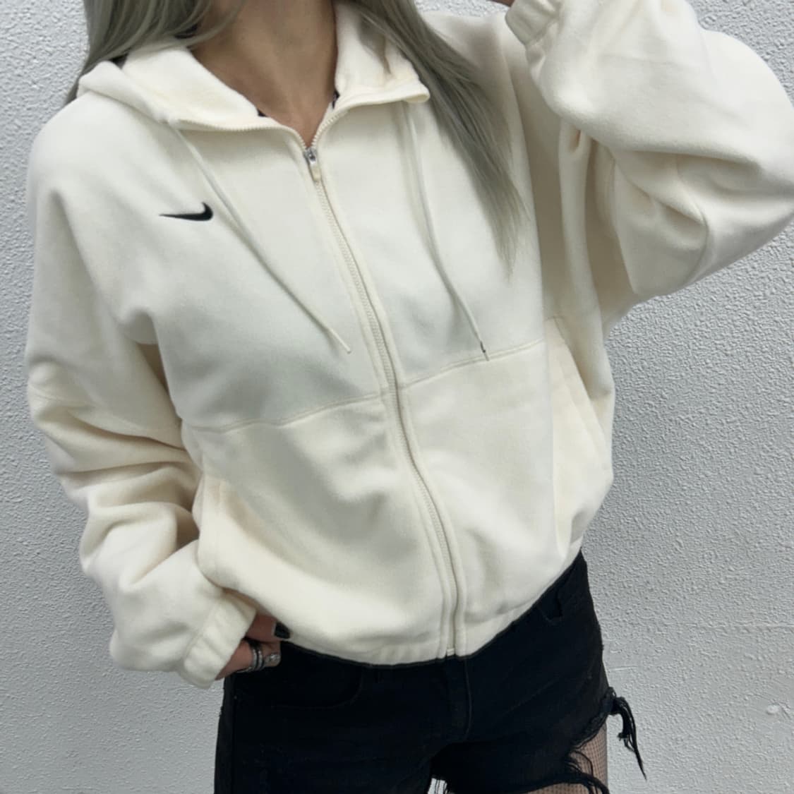 나이키 아이보리 플리스 집업 (여성용) S 상품이미지2