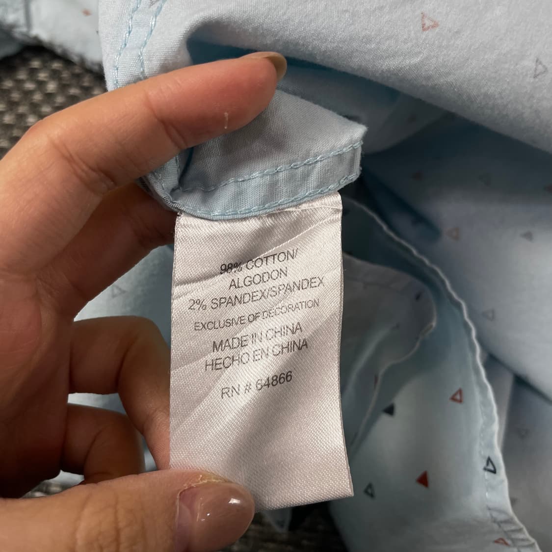 LEE 리 스카이블루 트라이앵글 패턴 긴팔 셔츠 XXL 상품이미지8