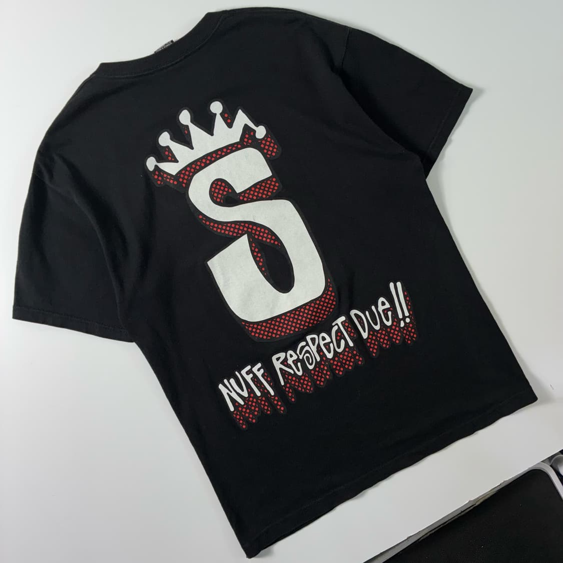 Stussy  스투시 nuff respect due 크라운 블랙 반팔 티 상품이미지1