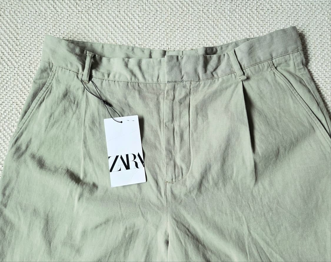 자라 코튼-린넨 팬츠 새상품  상품이미지3