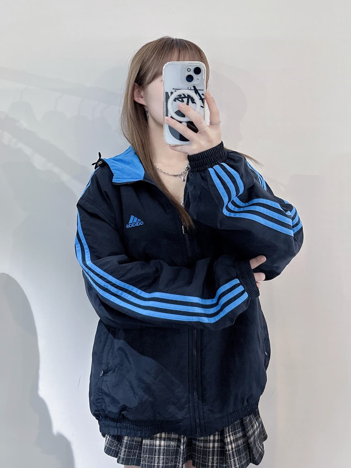 아디다스 90‘s 베이비블루 삼선 후드 점퍼 상품이미지2