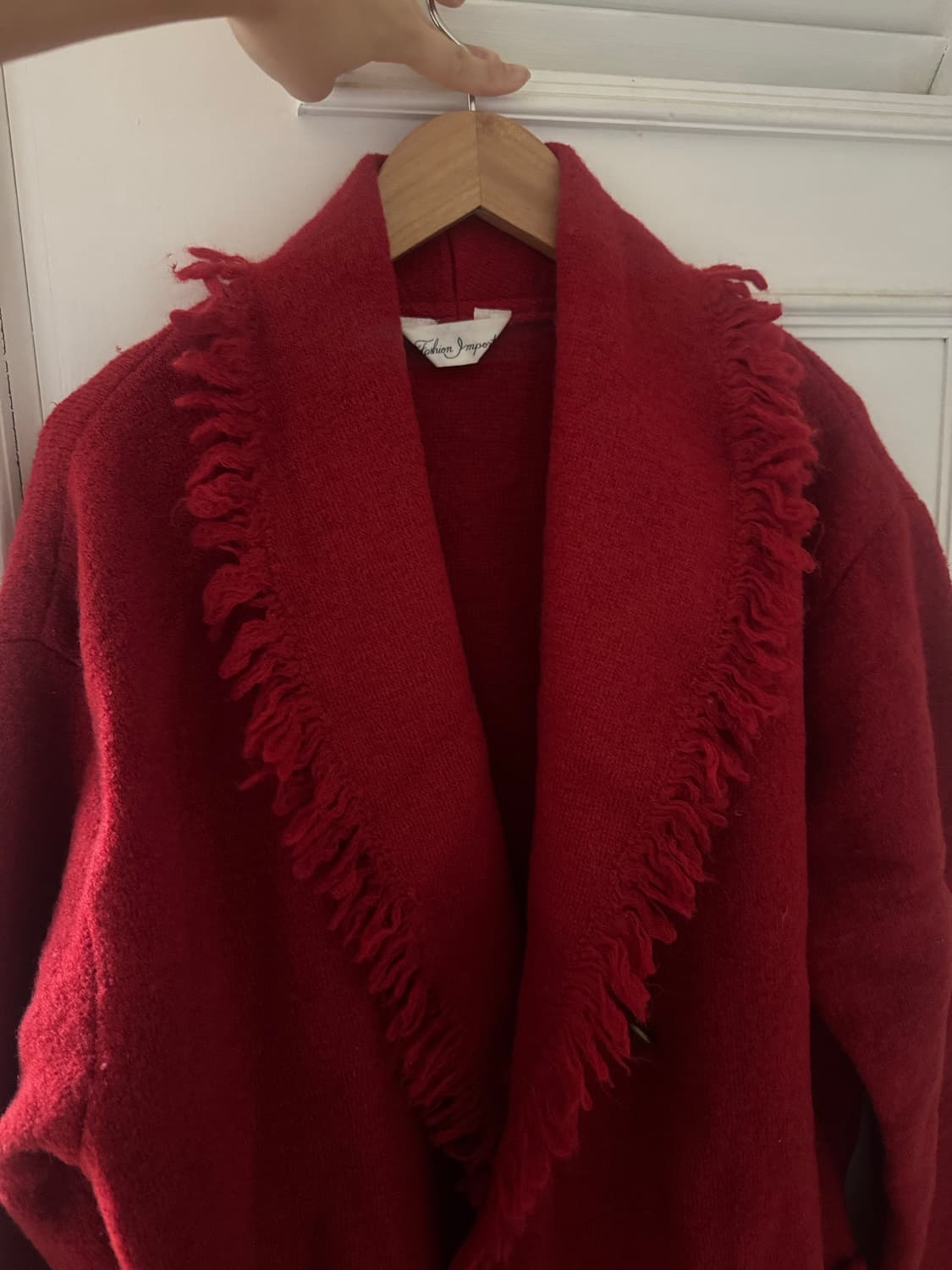 레드 숄 프린지 니트 아우터 캐피탈 상품이미지3