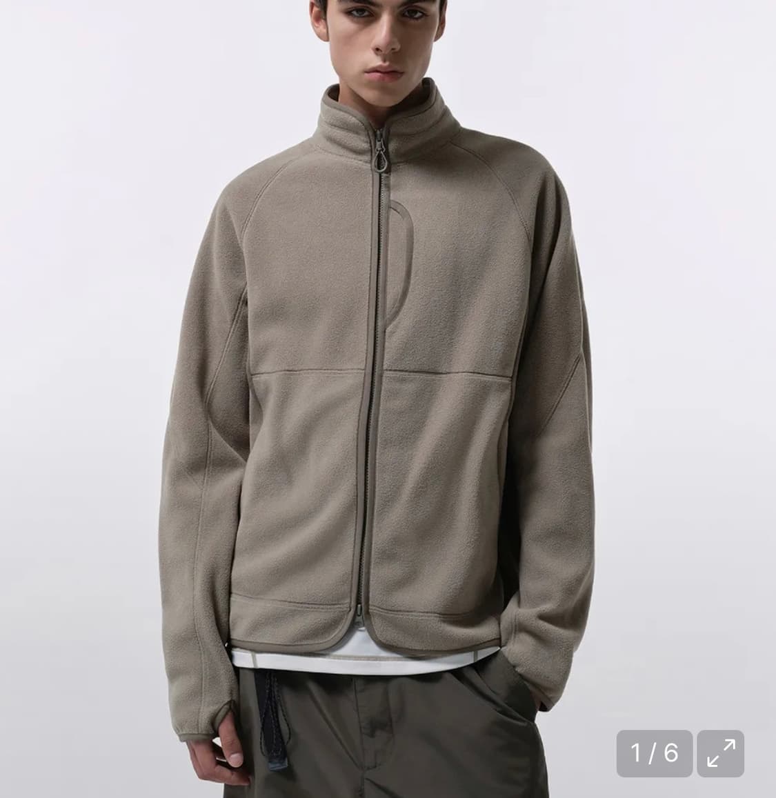 무탠다드 시티 레저 스트럭처드 폴라 플리스 하이넥 재킷 머드 베이지 L 상품이미지1