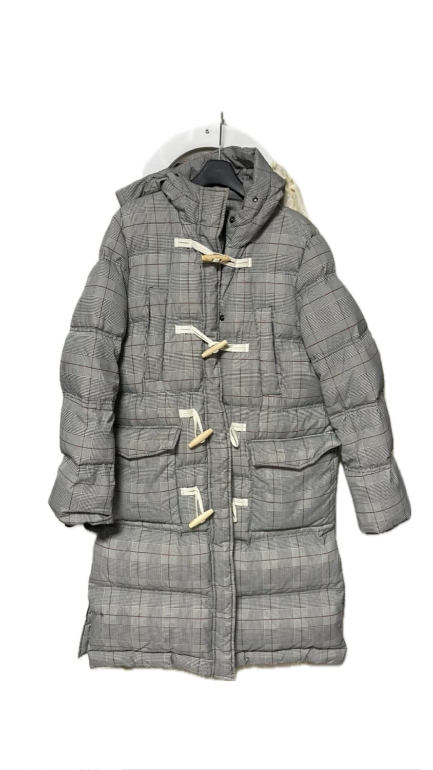LAP 더플 체크 롱패딩 상품이미지1